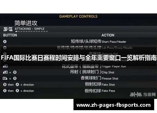 FIFA国际比赛日赛程时间安排与全年重要窗口一览解析指南